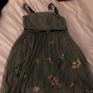 Green embellished cocktail dress